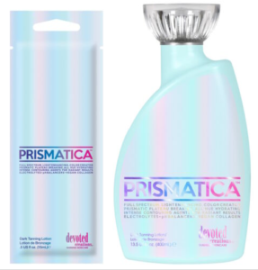 Prismatica Tanning Lotion Bottle and Sachet