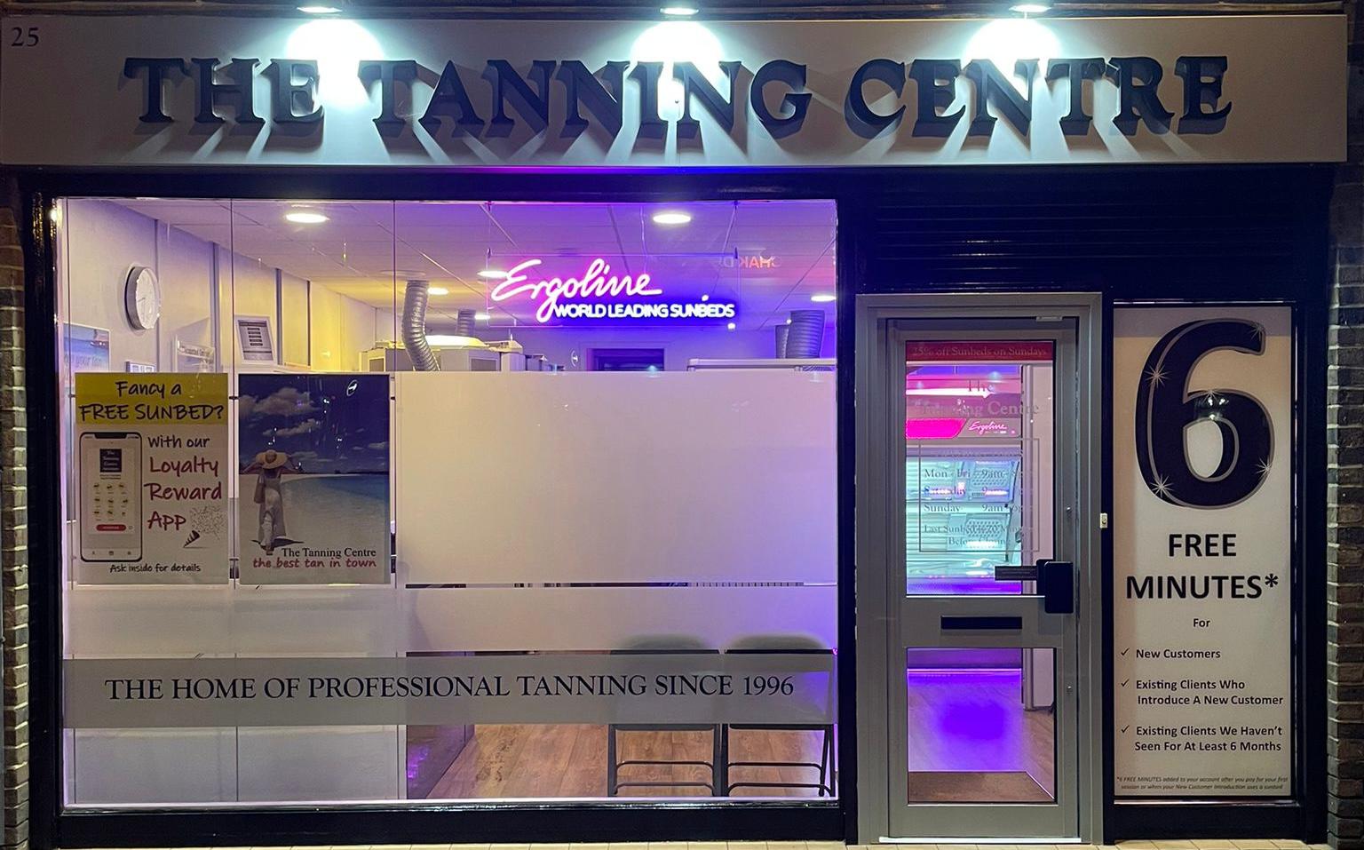 The Tanning Centre Horsham at night