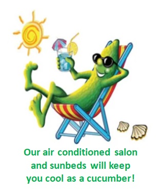 a cool cucumber sitting in a deckchair